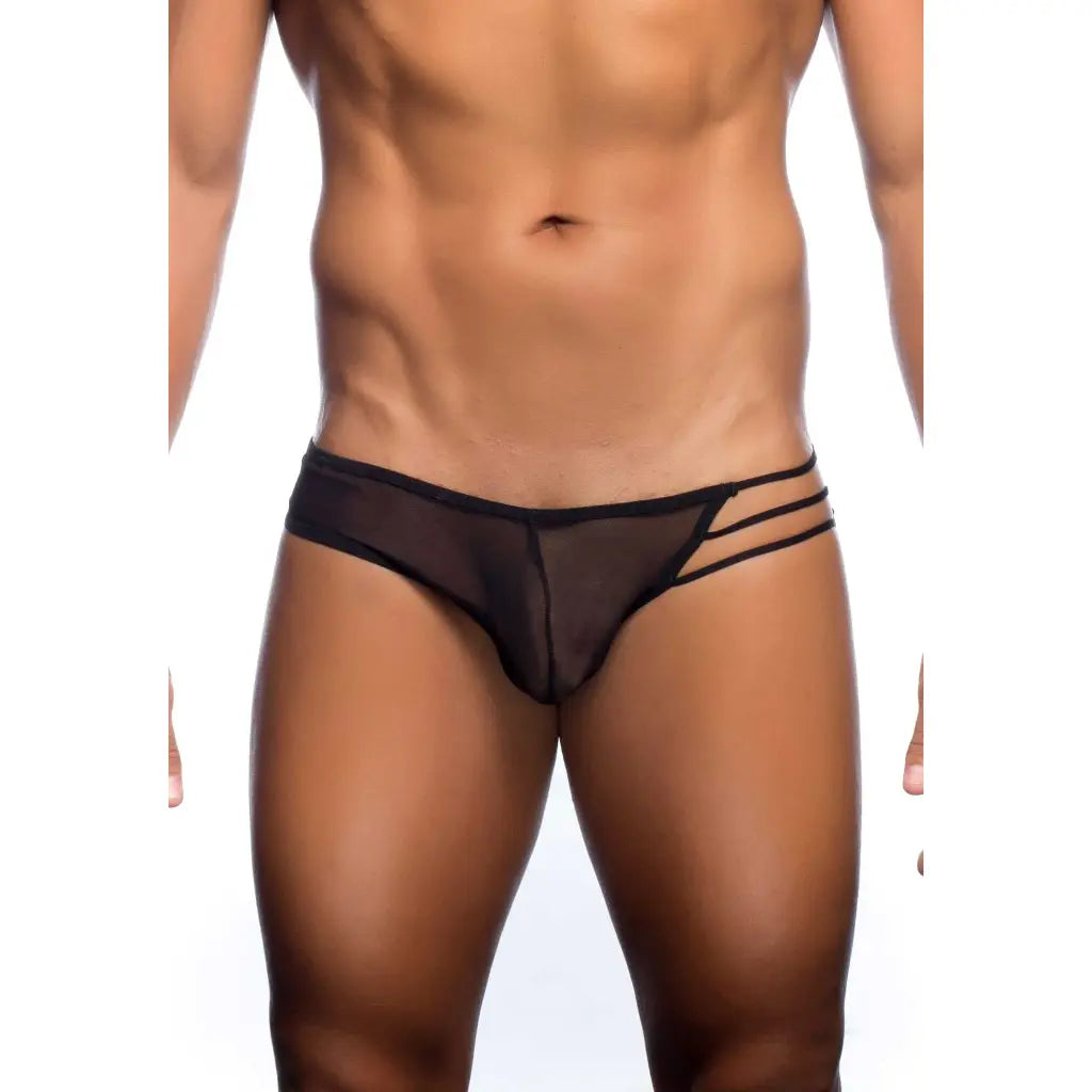 Men’s Sheer Triple Strap Brief – Transparent Mesh Designer Underwear