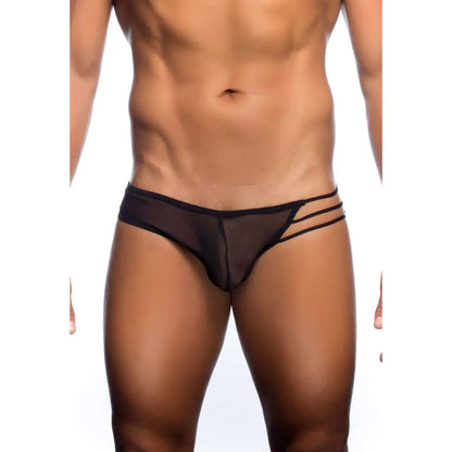 Men’s Sheer Triple Strap Brief – Transparent Mesh Designer Underwear