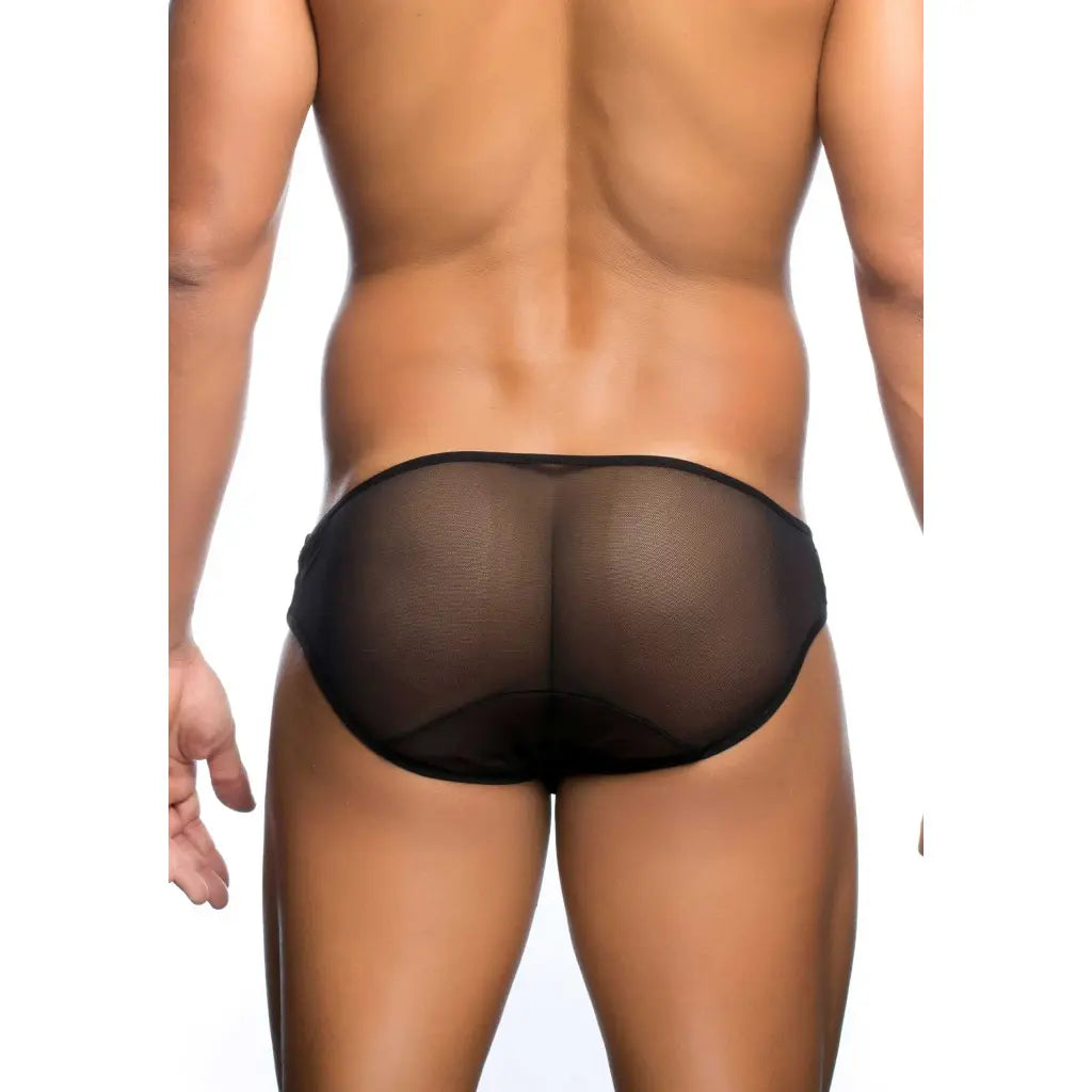 Men’s Sheer Triple Strap Brief – Transparent Mesh Designer Underwear