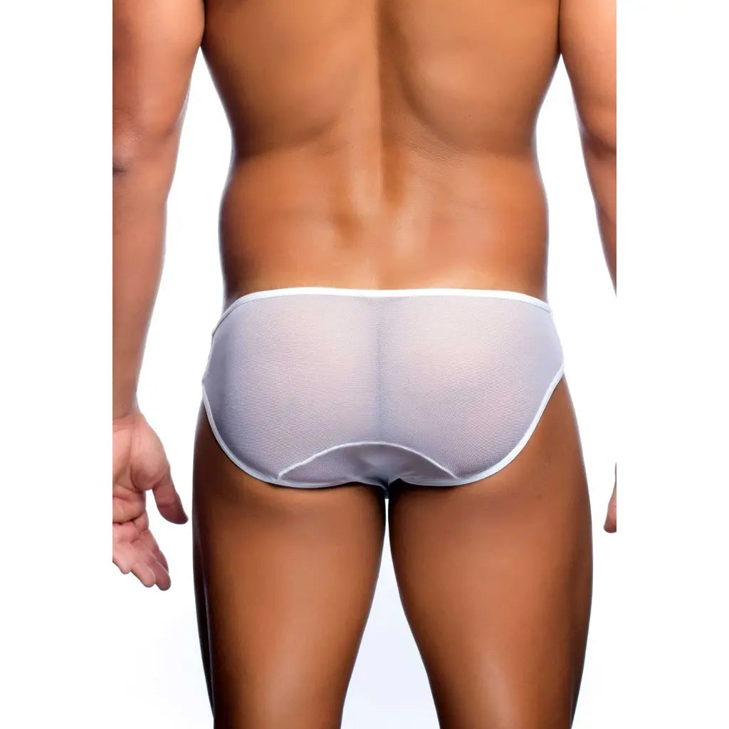 Men’s Sheer Triple Strap Brief – Transparent Mesh Designer Underwear