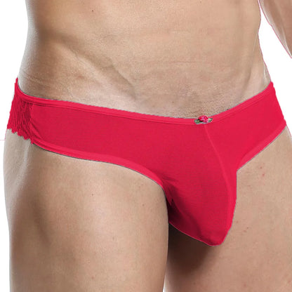 Men’s Floral Lace Open Back Brief – Low Rise Designer Underwear