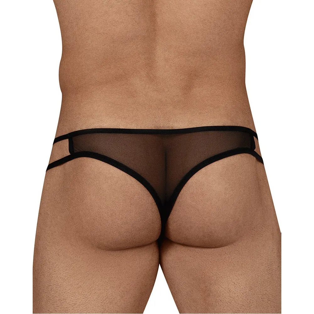 Men's Sheer Mesh Double Strap Bikini Brief - Ultra Lightweight Stretch Fit Designer Men's Innerwear