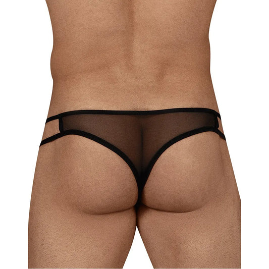 Men's Sheer Mesh Double Strap Bikini Brief - Ultra Lightweight Stretch Fit Designer Men's Innerwear