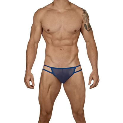 Men’s Sheer Mesh Dual Strap Bikini Brief – Low Rise Sexy Underwear