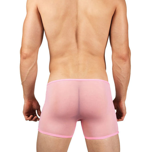 Men's Sheer Mesh Boxer Brief Shorts - Ultra Lightweight Stretch Fit Transparent Men's Innerwear