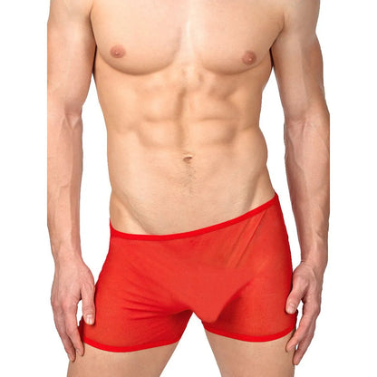Men's Sheer Mesh Boxer Brief Shorts - Ultra Lightweight Stretch Fit Transparent Men's Innerwear
