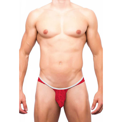 Men's Ultra Low-Rise Lace Mesh Thong - Lightweight Stretch Designer Romantic Men's Innerwear