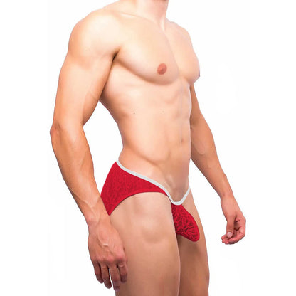 Men's Ultra Low-Rise Lace Mesh Thong - Lightweight Stretch Designer Romantic Men's Innerwear