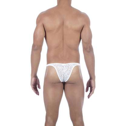 Men's Ultra Low-Rise Lace Mesh Bikini Thong - Breathable Stretch Designer Romantic Innerwear