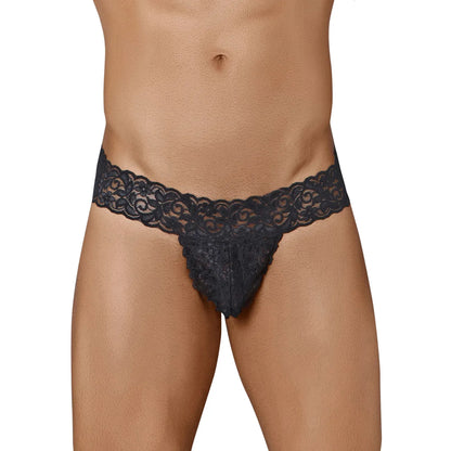 Men's Floral Lace Bikini Thong - Ultra Soft Stretch Romantic Designer Innerwear