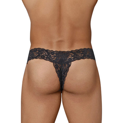 Men's Floral Lace Bikini Thong - Ultra Soft Stretch Romantic Designer Innerwear