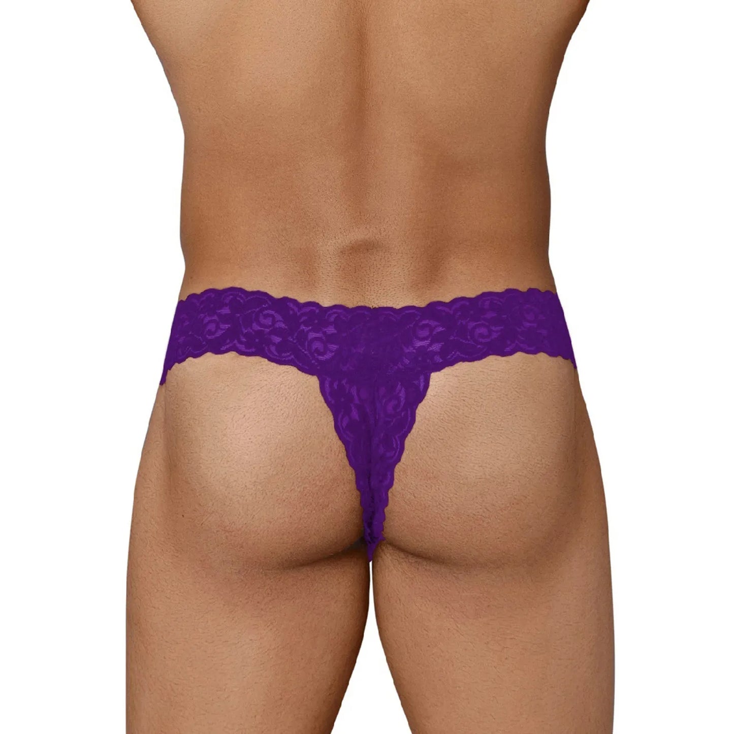Men's Floral Lace Bikini Thong - Ultra Soft Stretch Romantic Designer Innerwear