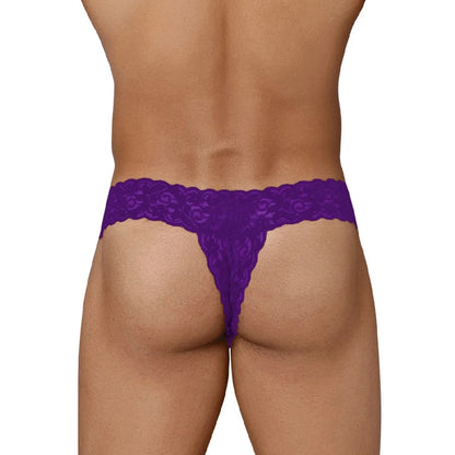Men's Floral Lace Bikini Thong - Ultra Soft Stretch Romantic Designer Innerwear