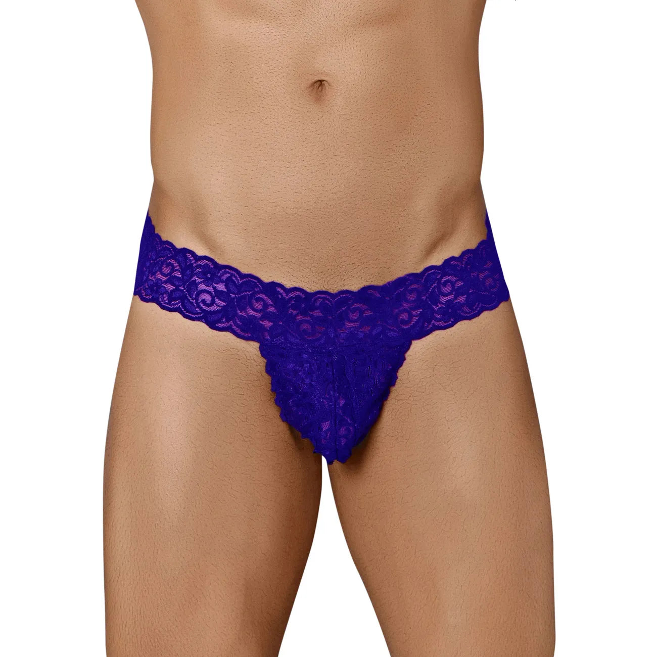 Men's Floral Lace Bikini Thong - Ultra Soft Stretch Romantic Designer Innerwear