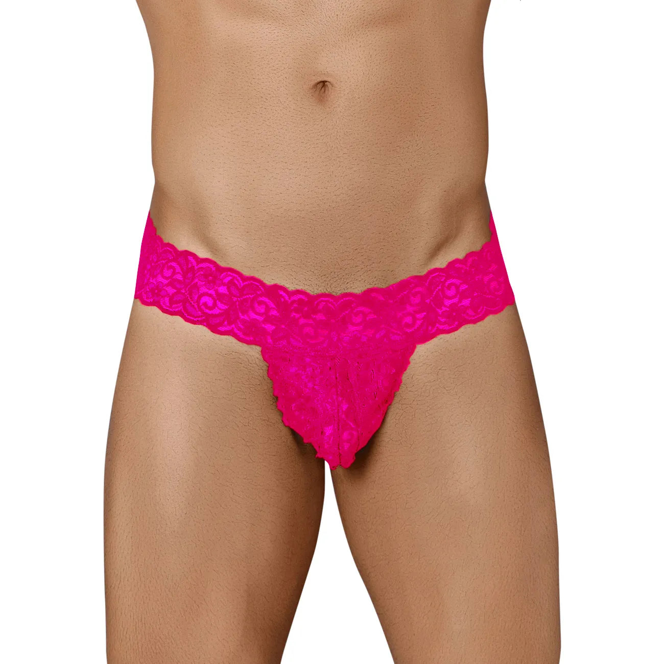 Men's Floral Lace Bikini Thong - Ultra Soft Stretch Romantic Designer Innerwear
