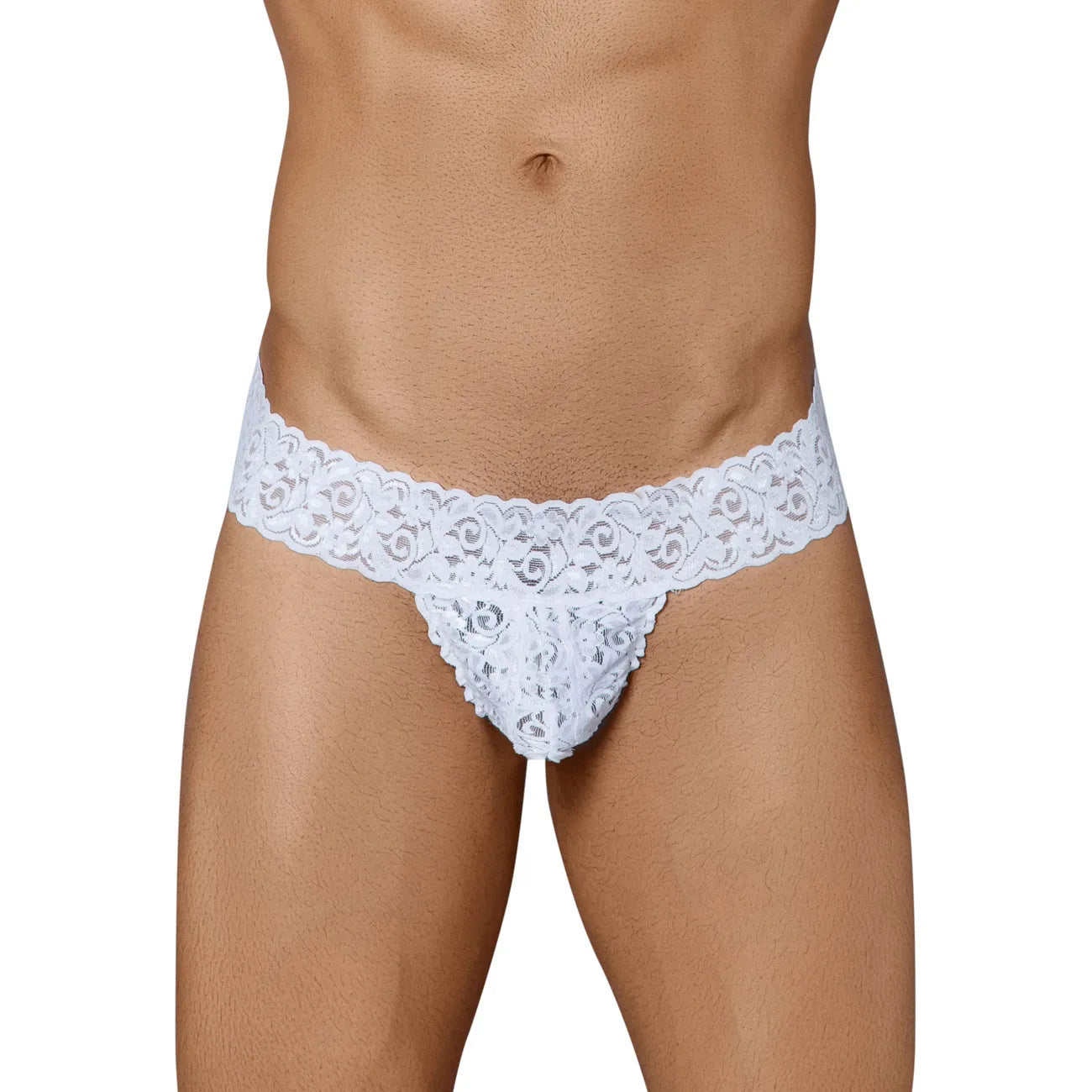 Men's Floral Lace Bikini Thong - Ultra Soft Stretch Romantic Designer Innerwear