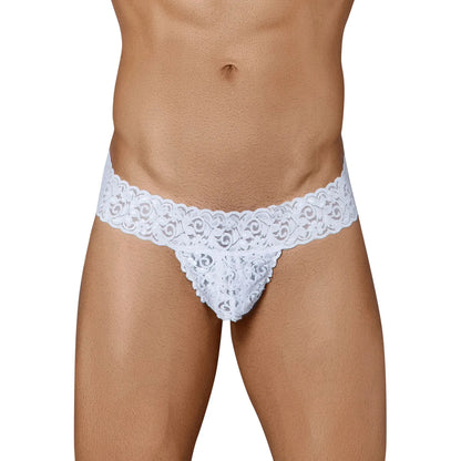 Men's Floral Lace Bikini Thong - Ultra Soft Stretch Romantic Designer Innerwear