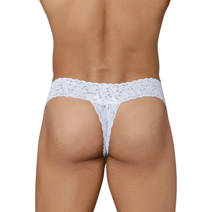 Men's Floral Lace Bikini Thong - Ultra Soft Stretch Romantic Designer Innerwear
