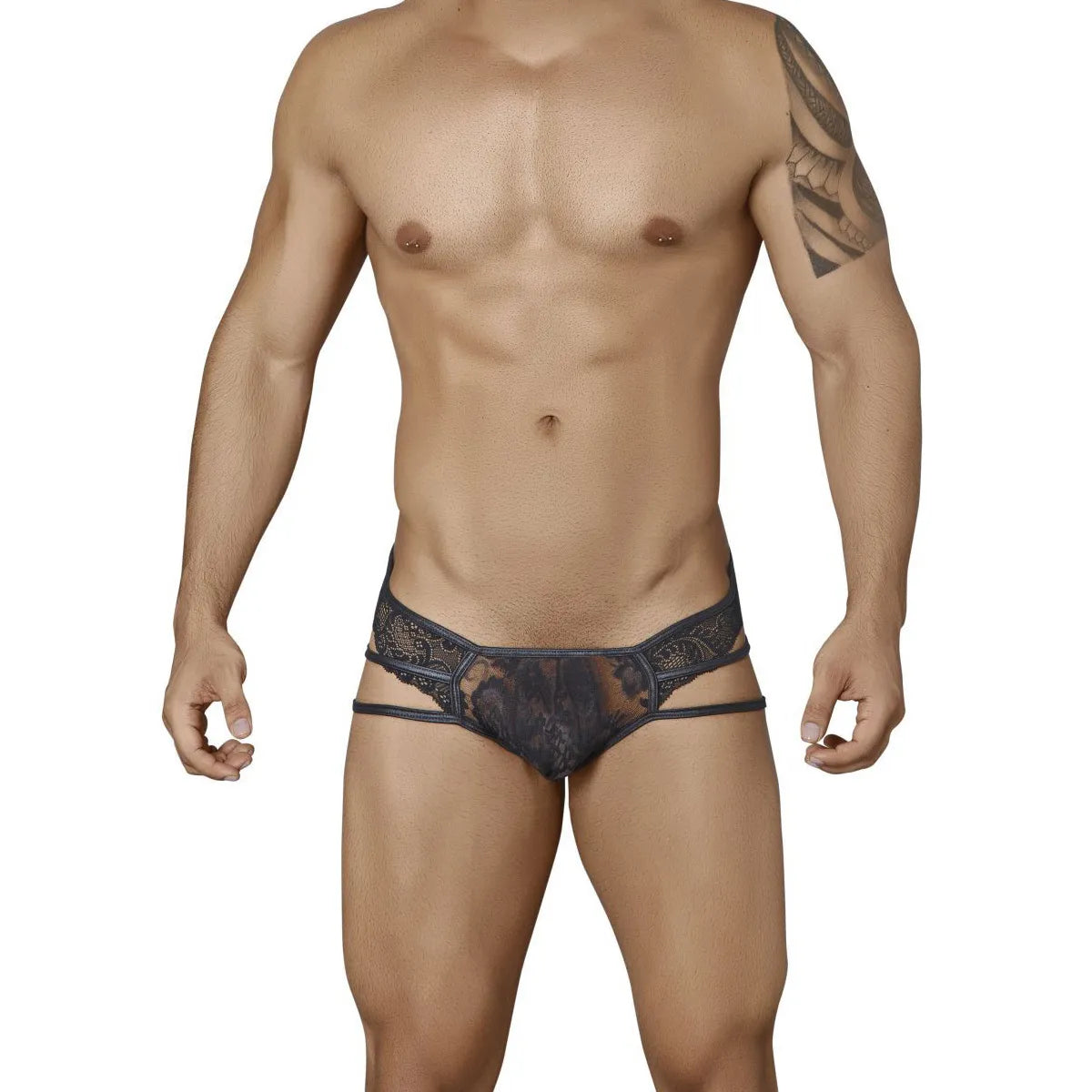Men’s Sheer Lace Cutout Boxer Brief – Stylish Transparent Lingerie