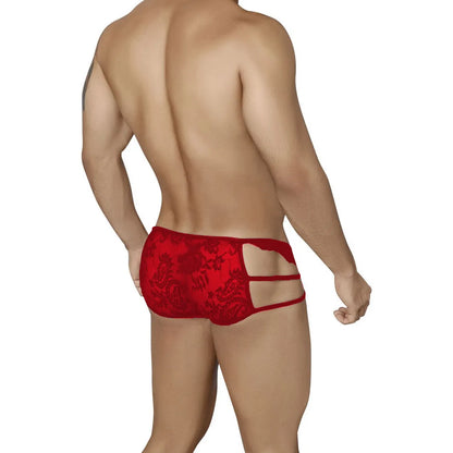 Men’s Sheer Lace Cutout Boxer Brief – Stylish Transparent Lingerie
