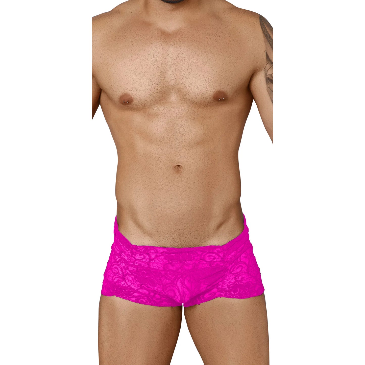 Men's Floral Lace Transparent Trunk Boxer - Stretch Designer Romantic Luxury Innerwear