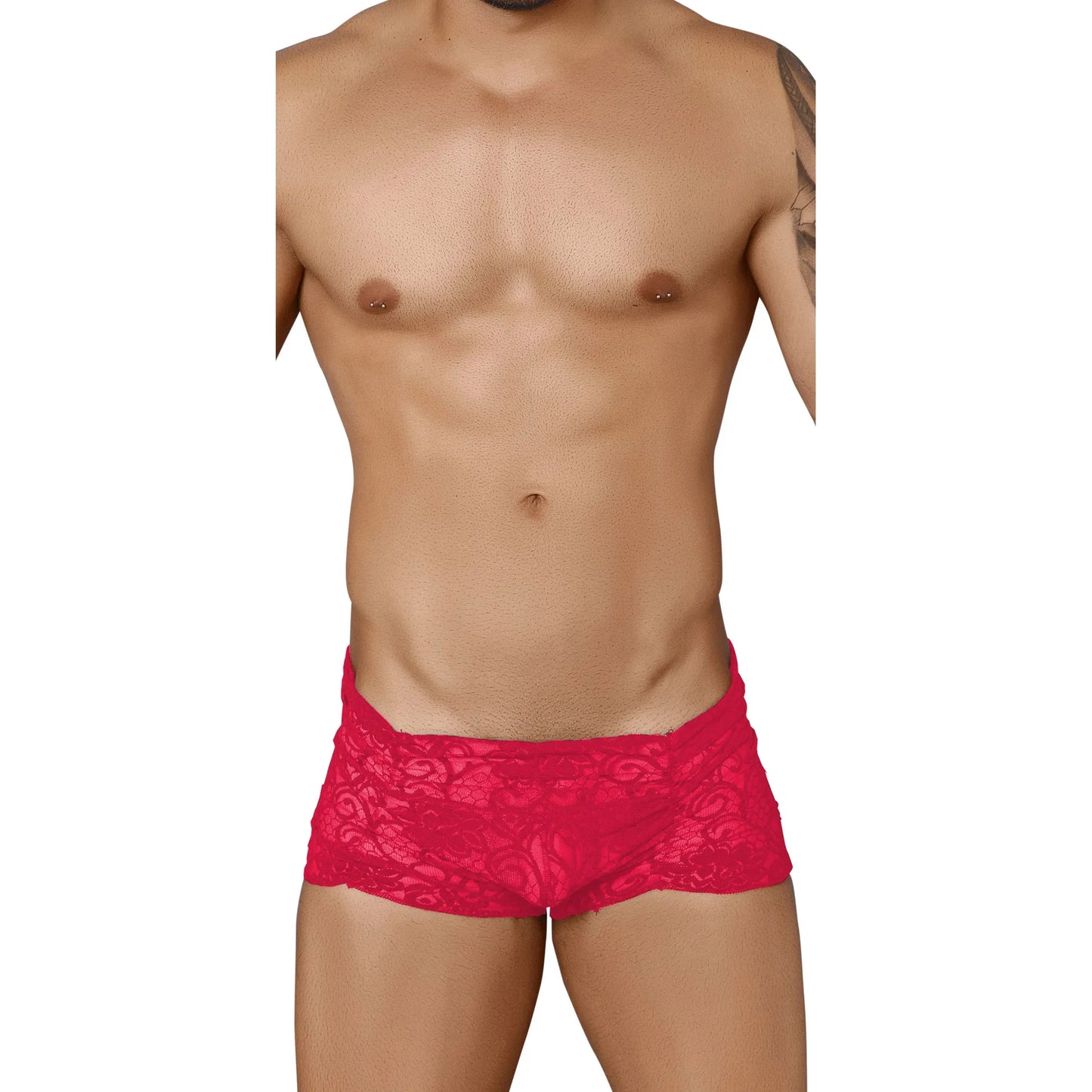 Men's Floral Lace Transparent Trunk Boxer - Stretch Designer Romantic Luxury Innerwear