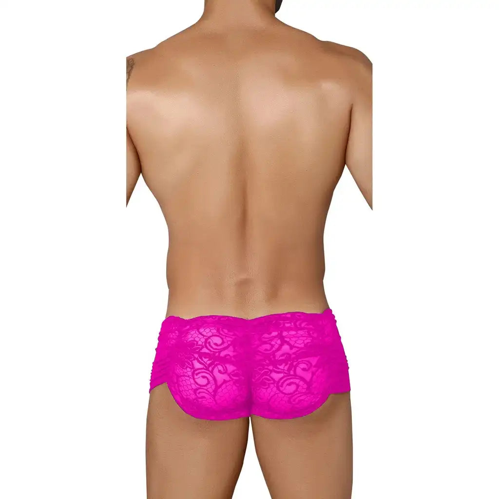 Men's Floral Lace Transparent Trunk Boxer - Stretch Designer Romantic Luxury Innerwear