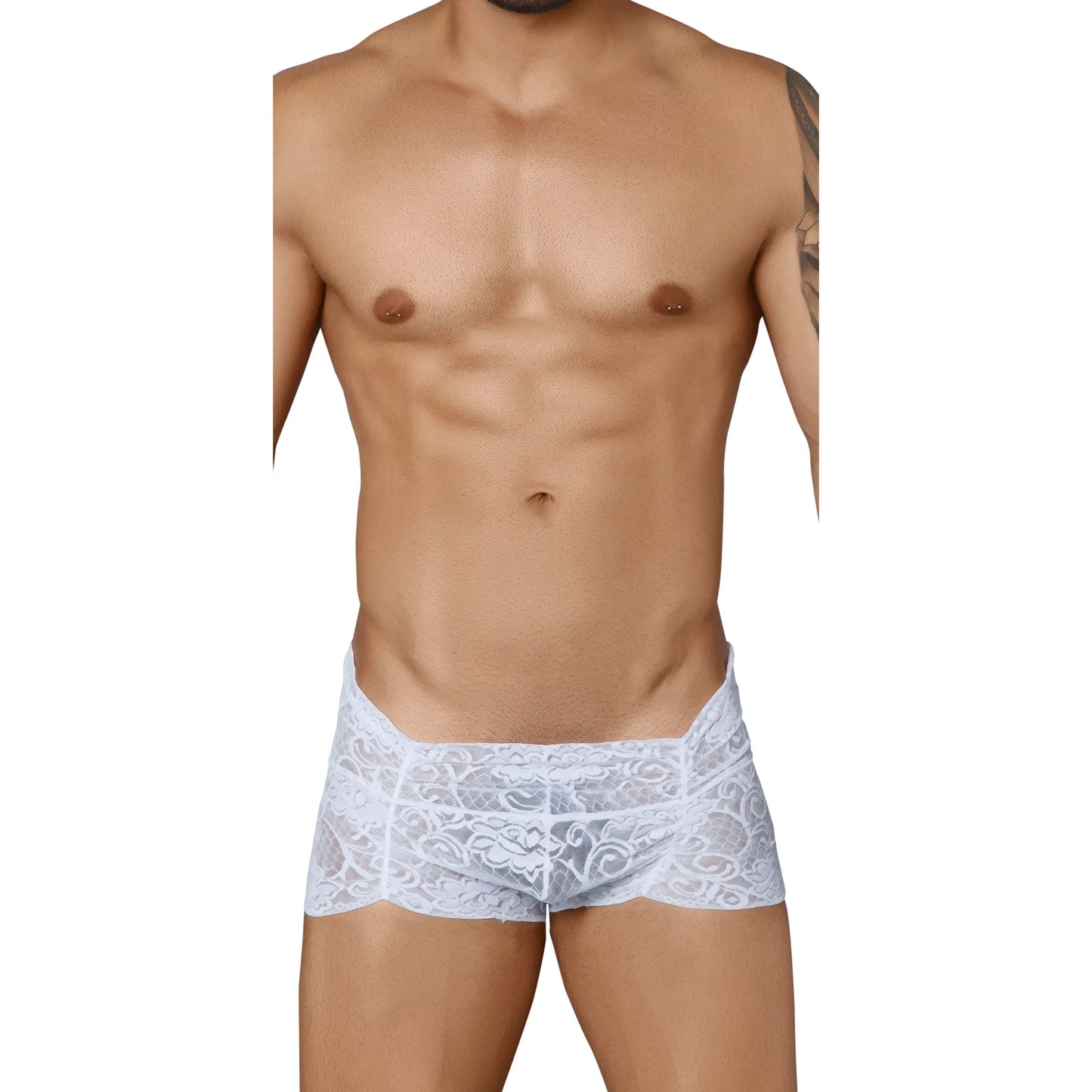 Men's Floral Lace Transparent Trunk Boxer - Stretch Designer Romantic Luxury Innerwear