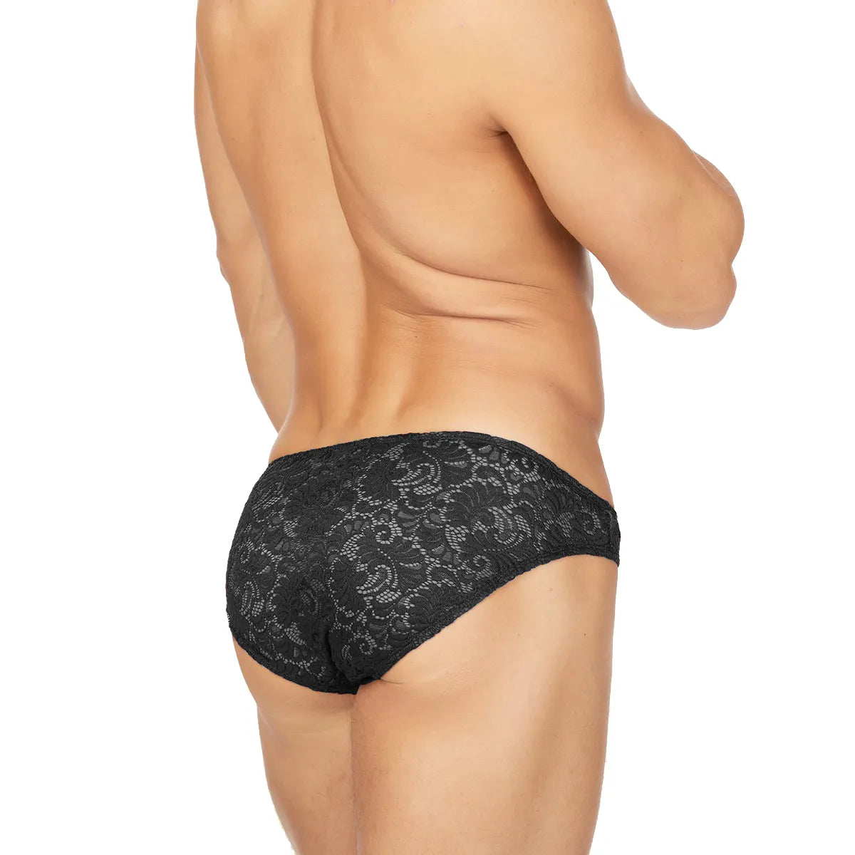 Men’s Floral Lace Bikini Brief – Soft Stretch Designer Underwear