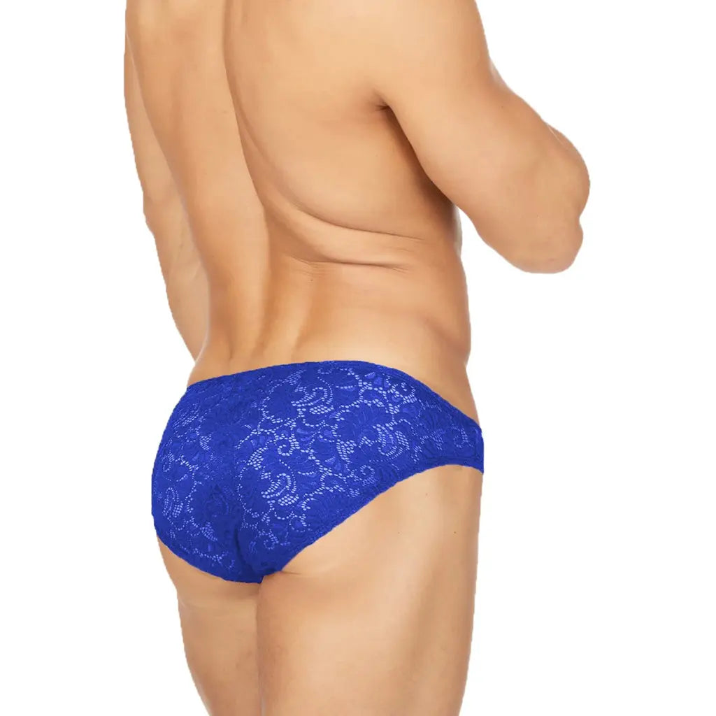 Men’s Floral Lace Bikini Brief – Soft Stretch Designer Underwear