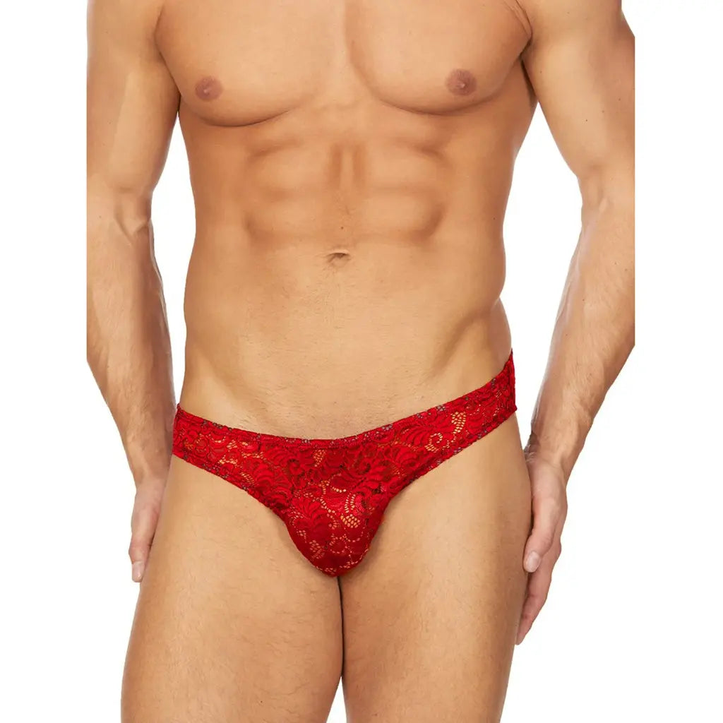 Men’s Floral Lace Bikini Brief – Soft Stretch Designer Underwear
