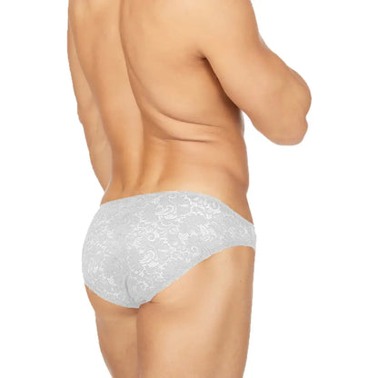 Men’s Floral Lace Bikini Brief – Soft Stretch Designer Underwear