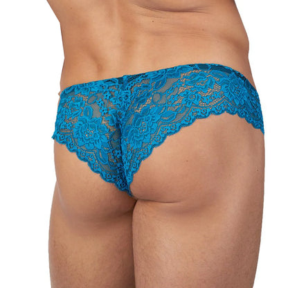 Men’s Floral Lace Bikini Brief Panty – Ultra Soft Stretch Lace Exotic Men’s Lingerie