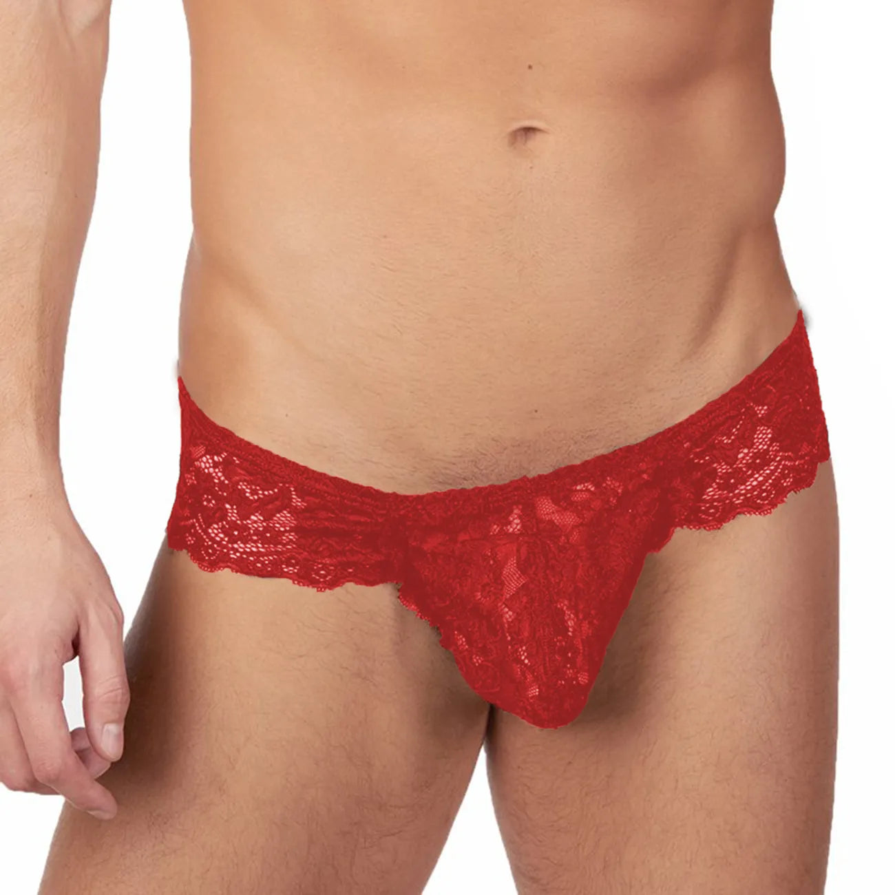 Men’s Floral Lace Bikini Brief Panty – Ultra Soft Stretch Lace Exotic Men’s Lingerie