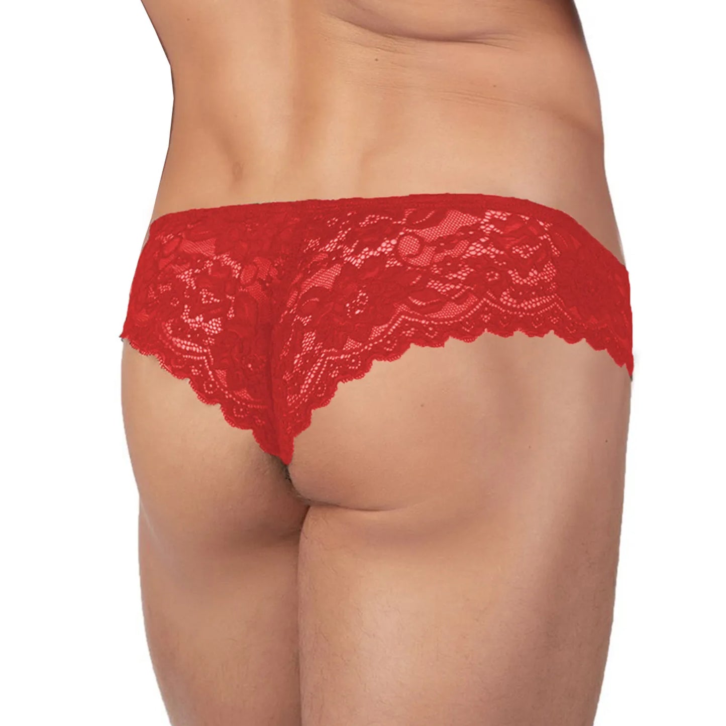 Men’s Floral Lace Bikini Brief Panty – Ultra Soft Stretch Lace Exotic Men’s Lingerie