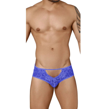 Men’s Open Back Lace Brief – Sheer Floral Designer Underwear