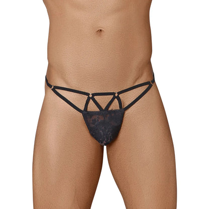 Men’s Strappy Lace Bikini Brief – Exotic Hollow Strap Low-Rise Men’s Lingerie