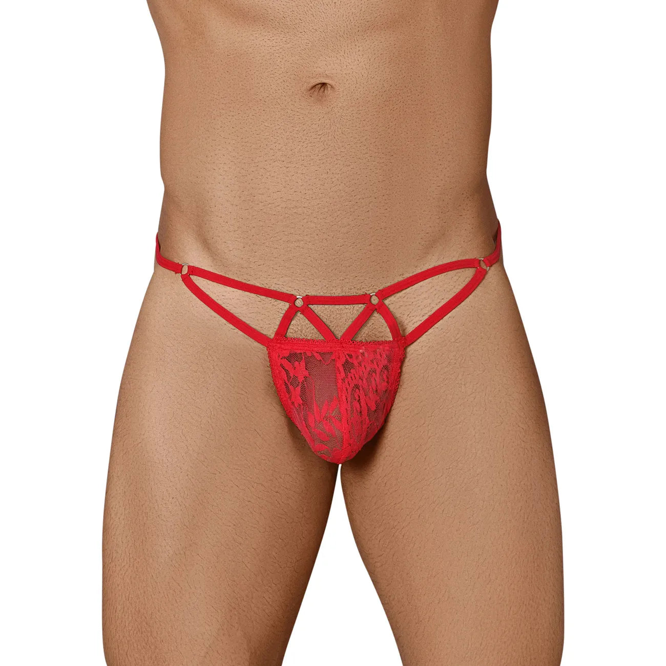 Men’s Strappy Lace Bikini Brief – Exotic Hollow Strap Low-Rise Men’s Lingerie