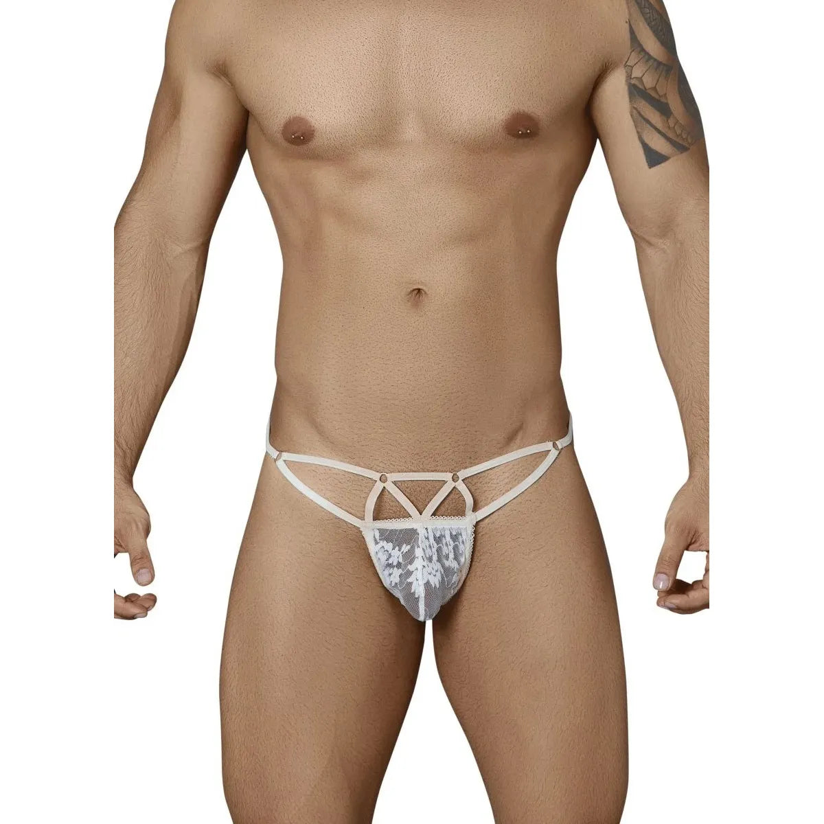 Men’s Strappy Lace Bikini Brief – Exotic Hollow Strap Low-Rise Men’s Lingerie