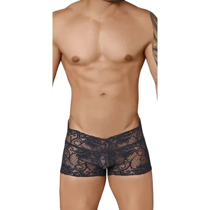 Men’s Floral Lace Transparent Boxer Brief – Ultra Soft Stretch See-Through Men’s Lingerie Shorts