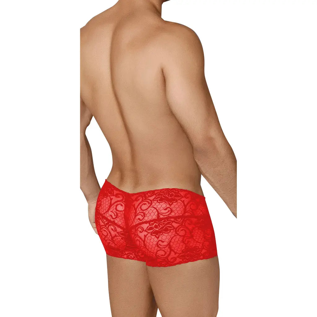 Men’s Floral Lace Transparent Boxer Brief – Ultra Soft Stretch See-Through Men’s Lingerie Shorts