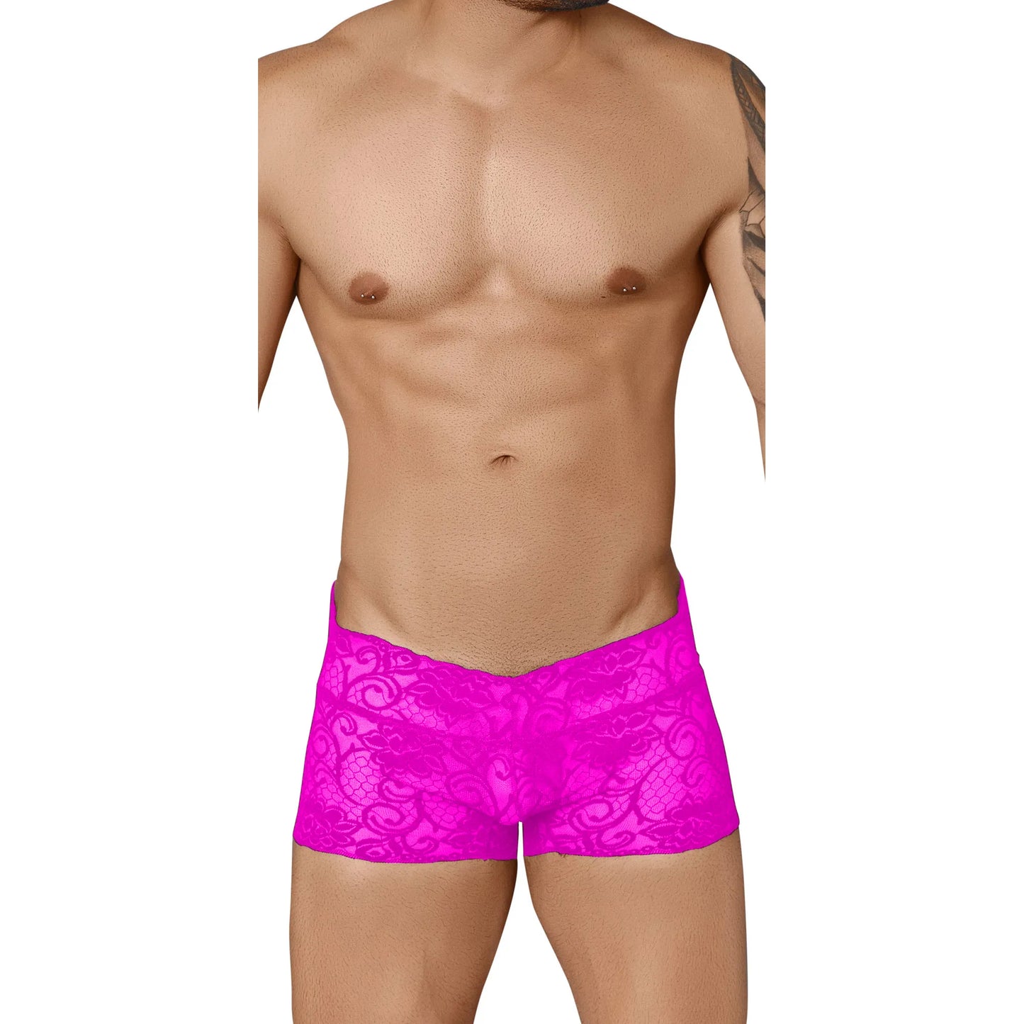 Men’s Floral Lace Transparent Boxer Brief – Ultra Soft Stretch See-Through Men’s Lingerie Shorts