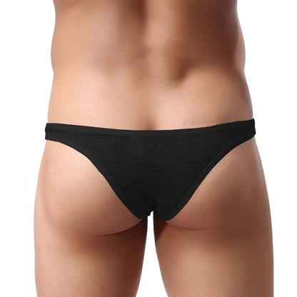 Men’s Floral Lace Bikini Brief – Sheer Low Rise Designer Underwear