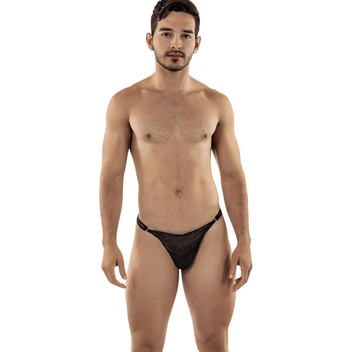 Men’s Sheer Lace G-String Thong – Adjustable Strap Exotic Low-Rise Men’s Lingerie