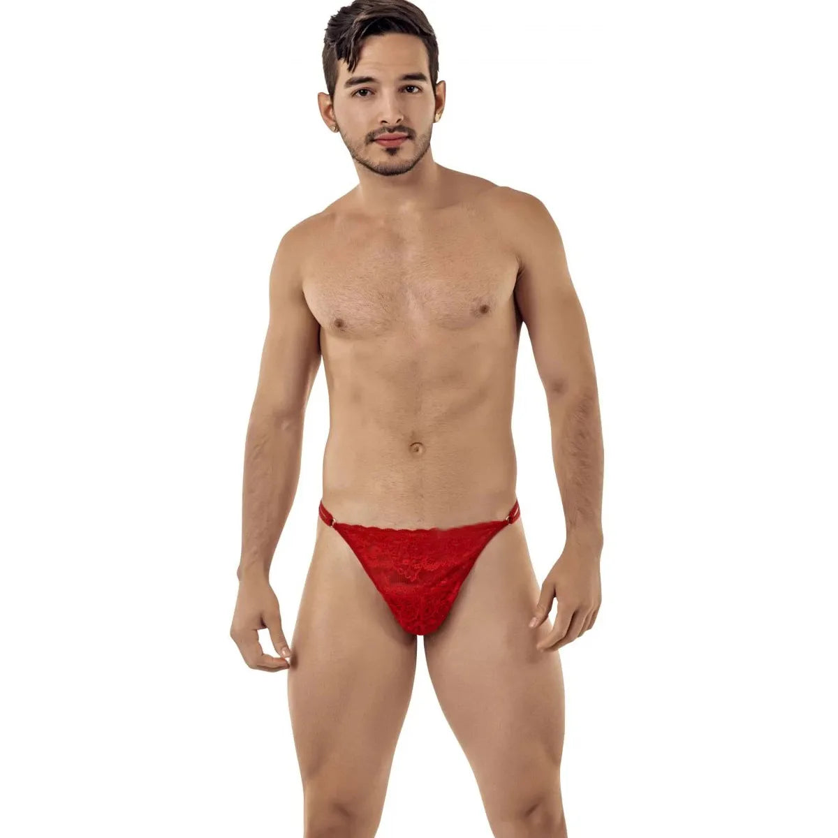 Men’s Sheer Lace G-String Thong – Adjustable Strap Exotic Low-Rise Men’s Lingerie