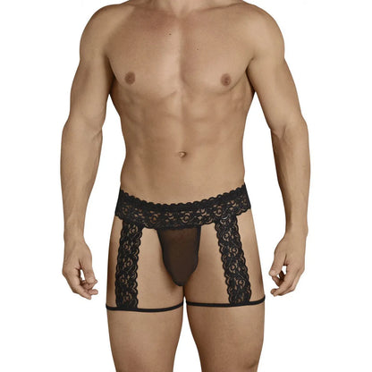 Men’s Lace Suspender Garter Brief – Ultra Low Rise Exotic Men’s Lingerie