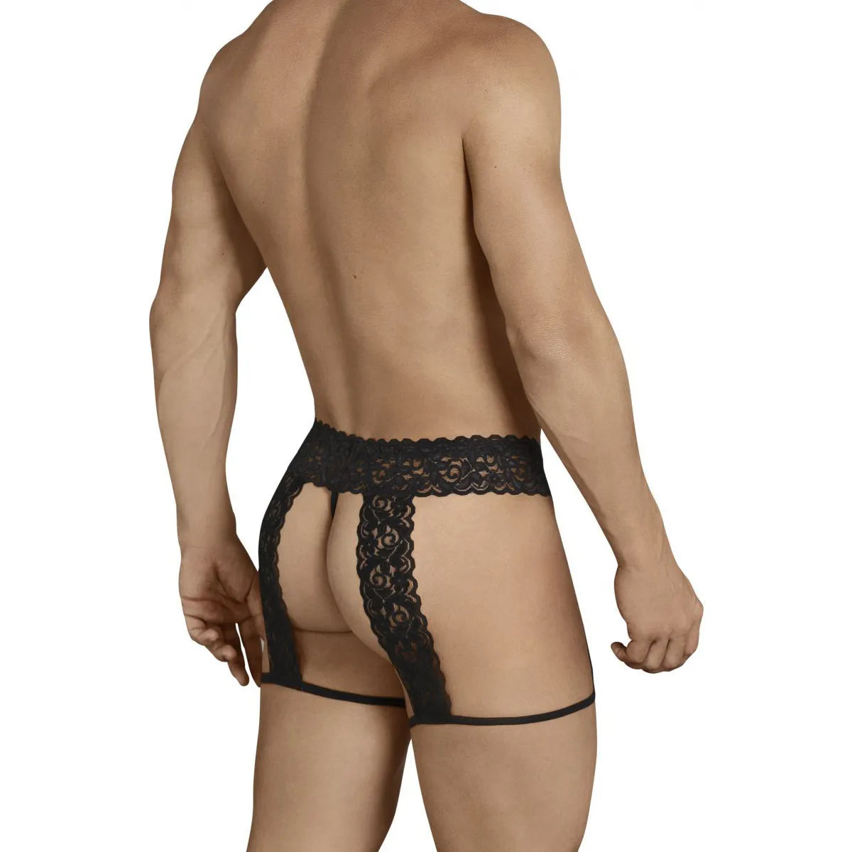 Men’s Lace Suspender Garter Brief – Ultra Low Rise Exotic Men’s Lingerie