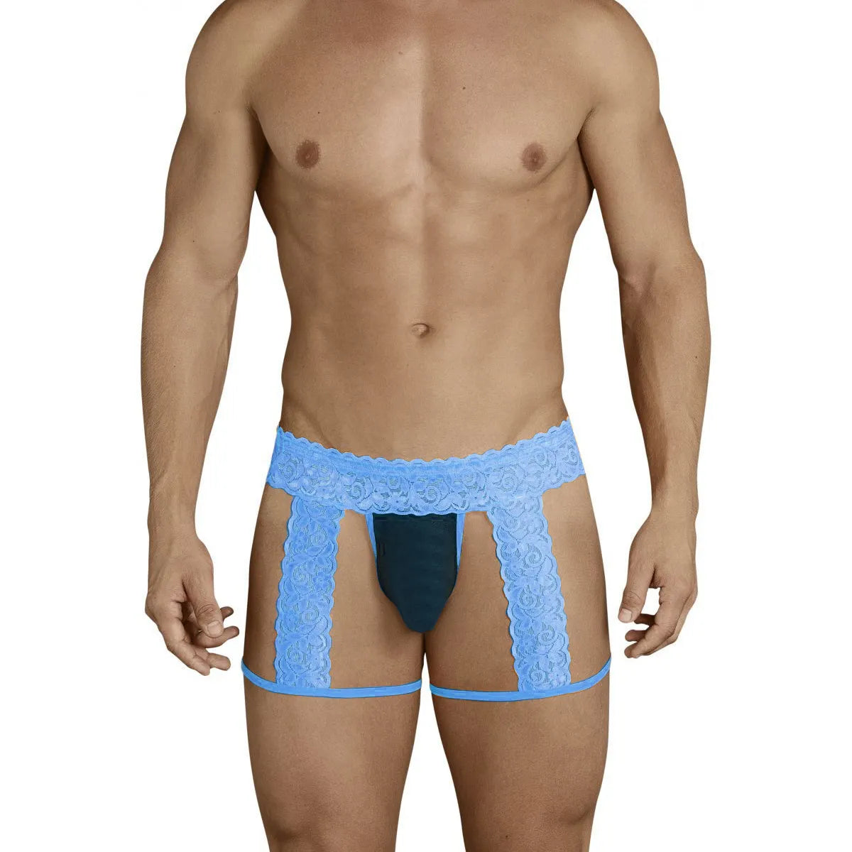 Men’s Lace Suspender Garter Brief – Ultra Low Rise Exotic Men’s Lingerie