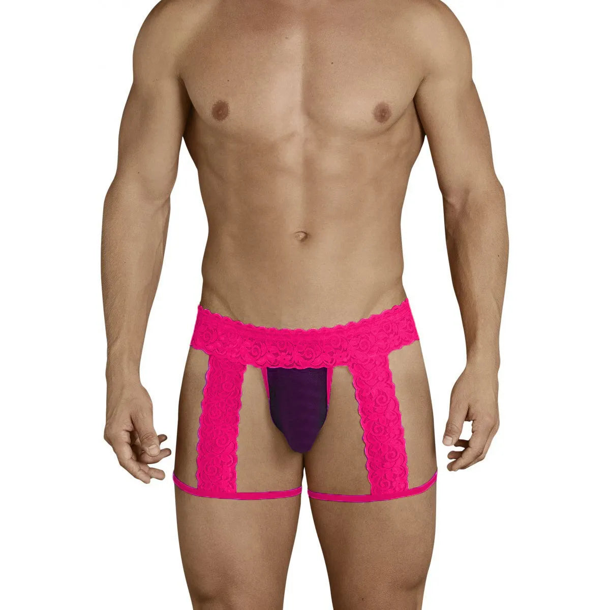 Men’s Lace Suspender Garter Brief – Ultra Low Rise Exotic Men’s Lingerie