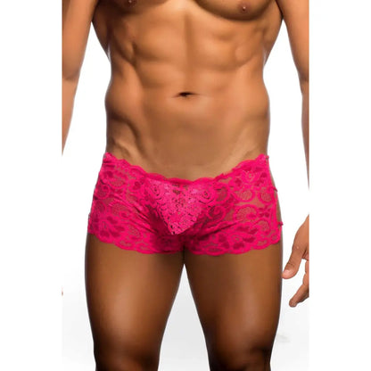 Men’s Black Lace Boxer Brief – Criss Cross Side Designer Underwear
